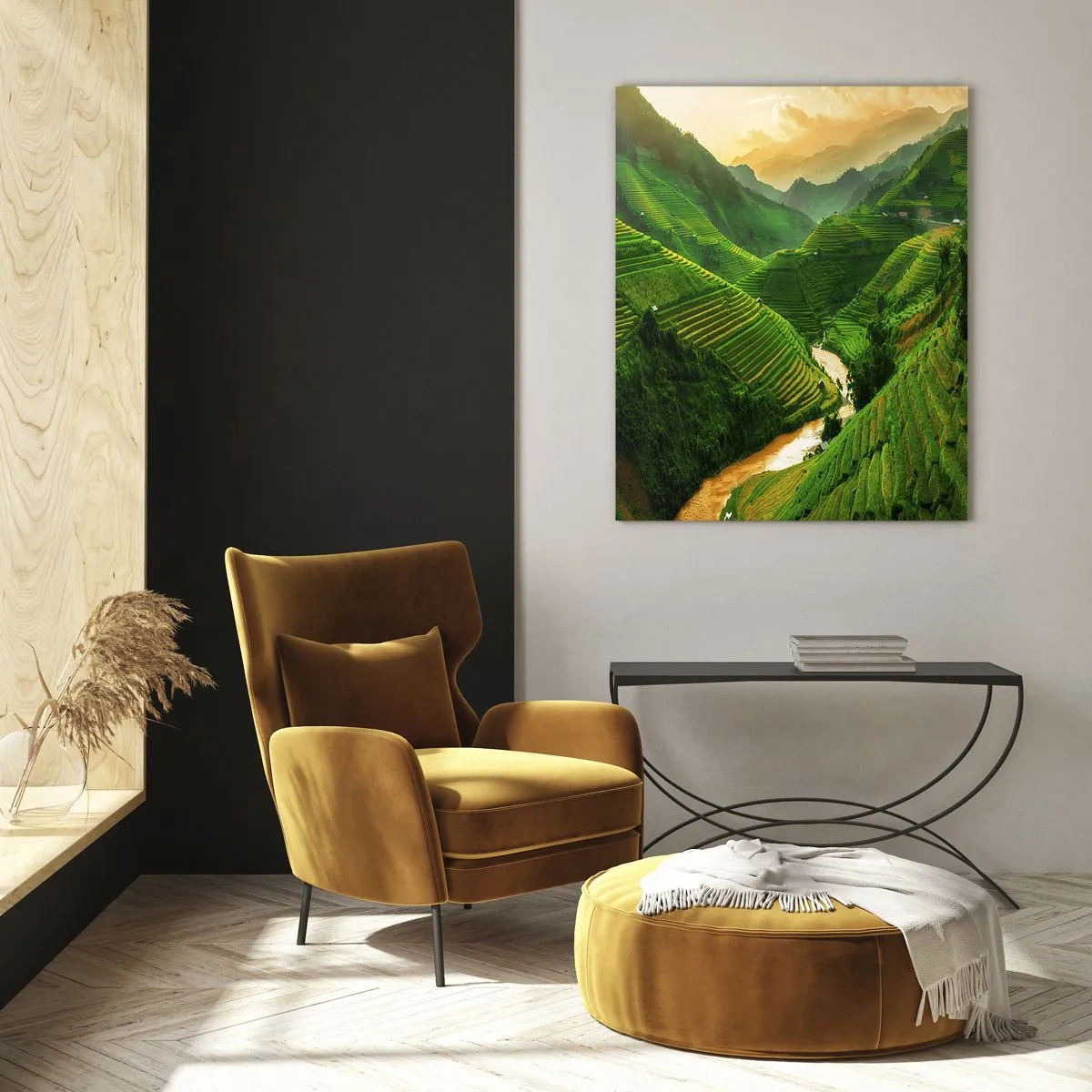 Üveg kép - Vietnámi völgy - 50x70 cm