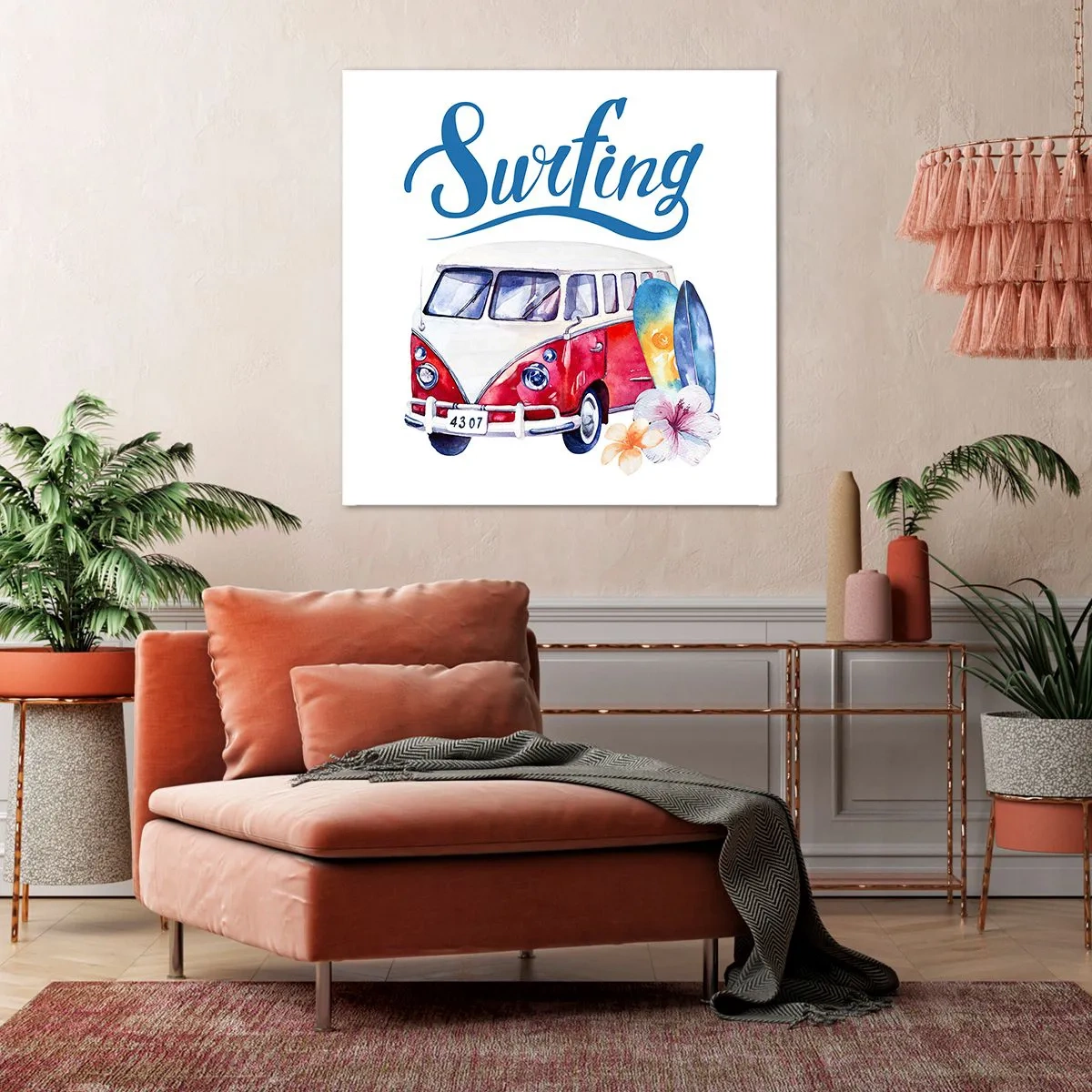 Vászonkép - Uborka - klasszikus egy szörfös számára - 40x40 cm