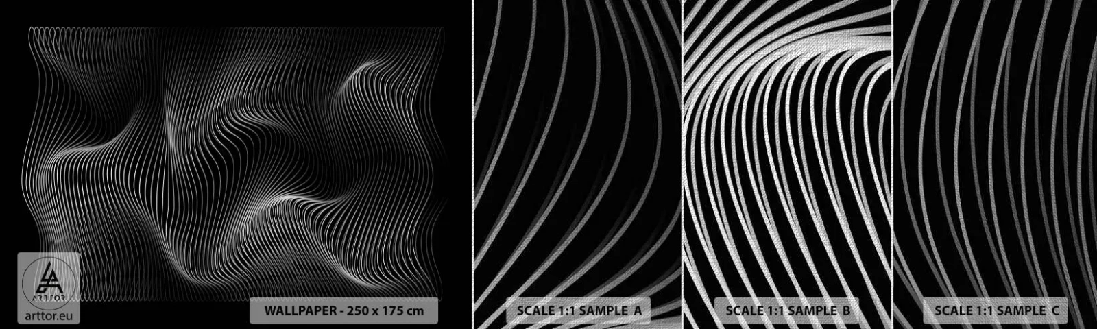 Fotótapéta Minta Premium Canvas - A fény tánca a térben - 3D, Vonalak, Modern - 100x30 cm