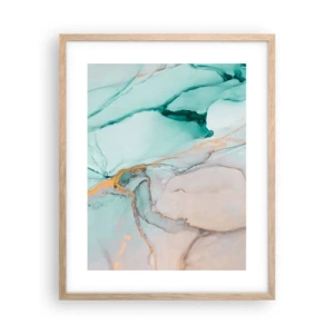 Poszter világos tölgy keretben - Formák és színek tánca - 40x50 cm