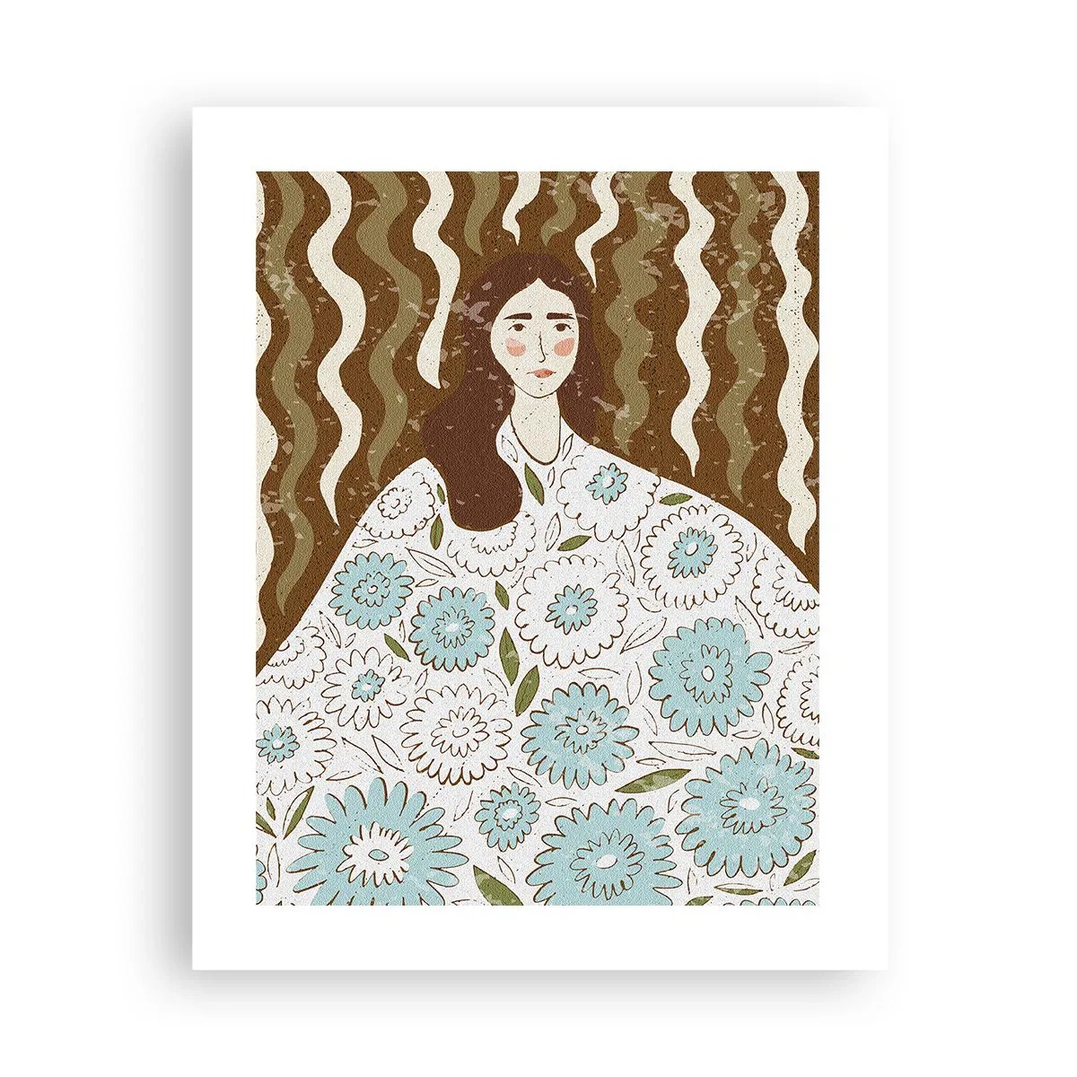 Poszter - Portré virágos köntösben - 40x50 cm