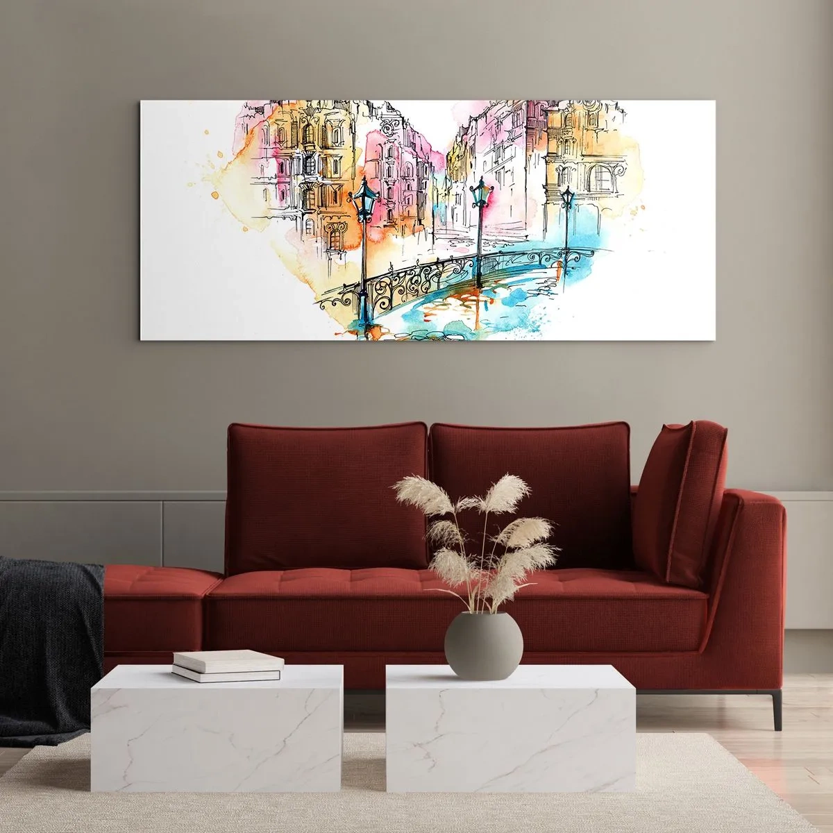 Üveg kép - A város szíve - 160x50 cm