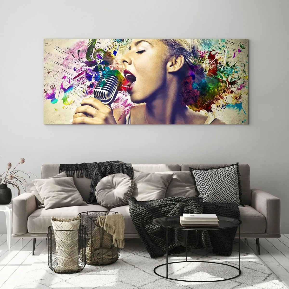 Üveg kép - Fesd meg a világot a hangoddal - 120x50 cm