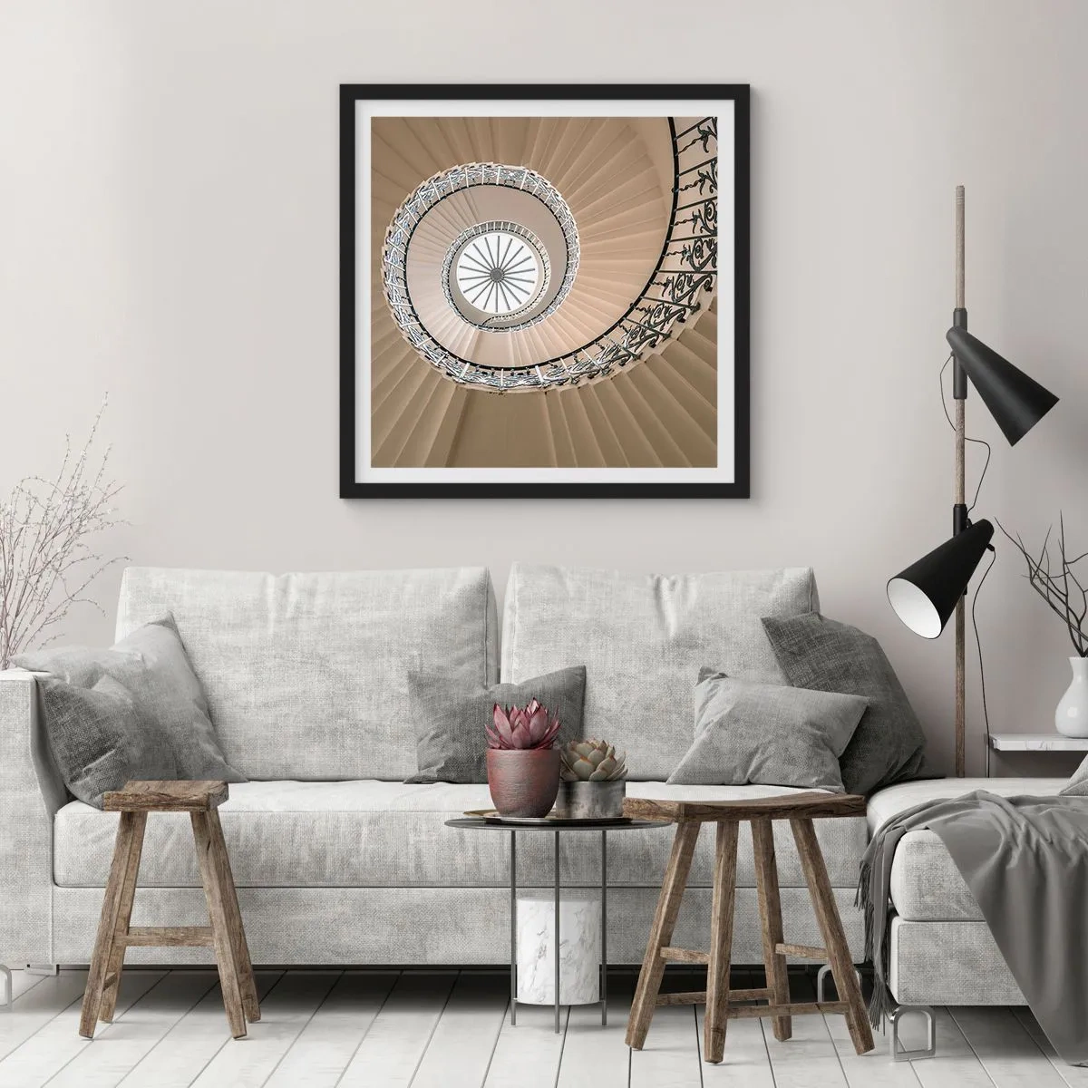 Poszter fehér keretben - Egy kagyló közepén - 60x60 cm