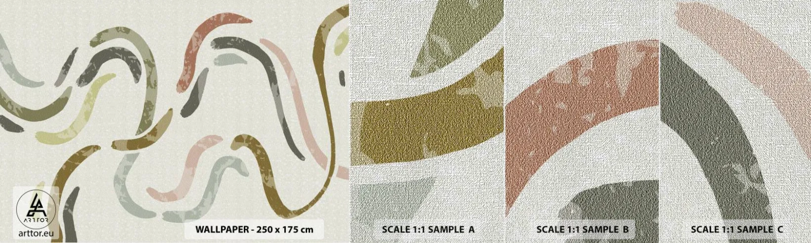 Fotótapéta Minta Premium Canvas - Az absztrakció vidám tánca - Pasztell, Minimalista, Fényes - 100x30 cm