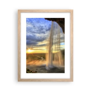 Poszter világos tölgy keretben - Cseppfátyol mögötti világ - 30x40 cm