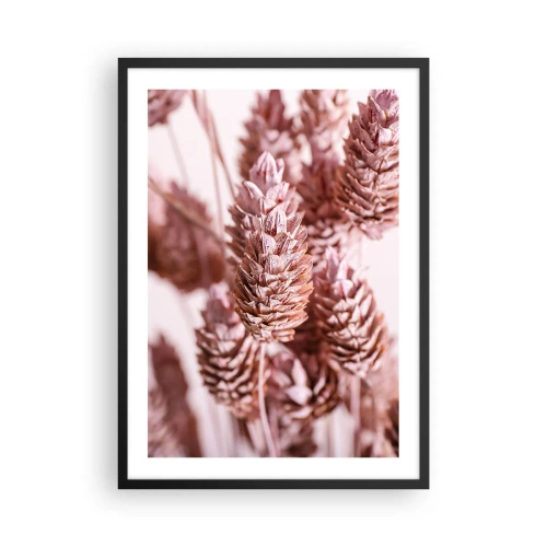 Poszter fehér keretben - Szárított virágok közeli képe rózsaszín árnyalatokban - 50x70cm - Látszólag feltűnő - Modern fali dekoráció nappalihoz és hálószobához ARTTOR