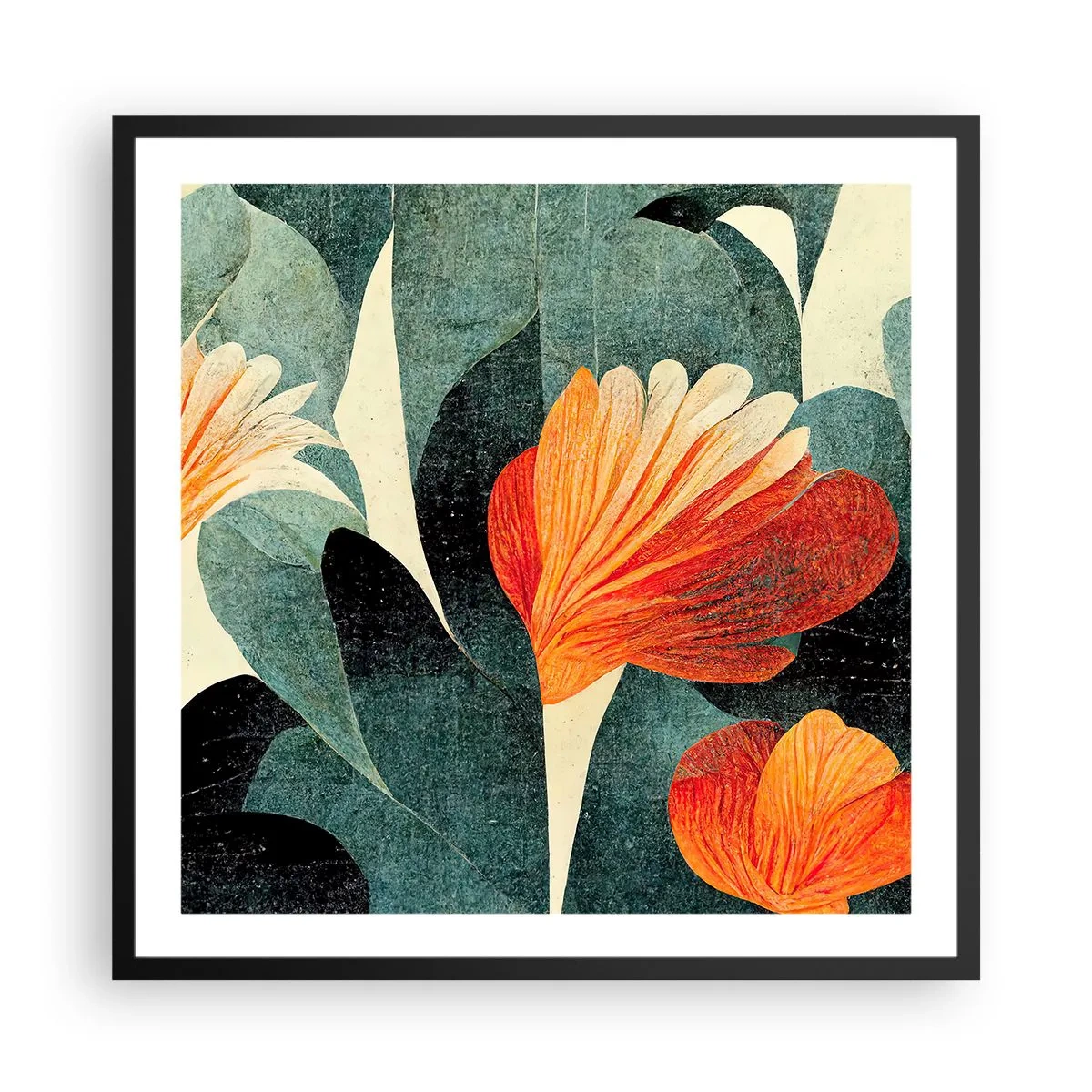 Poszter fehér keretben - A trópusok forrósága és a zöldellő hűvösség - 60x60 cm