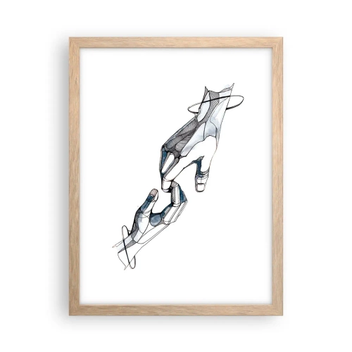 Poszter világos tölgy keretben - Szép gesztus - 30x40 cm