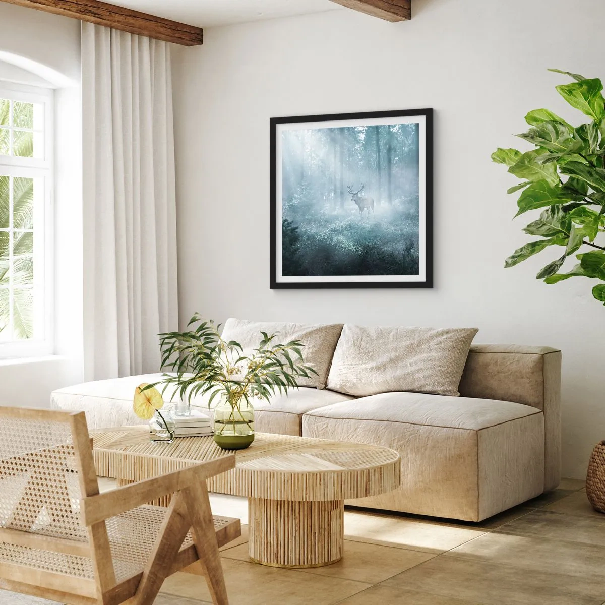 Poszter fehér keretben - Reggeli birtokellenőrzés - 40x40 cm