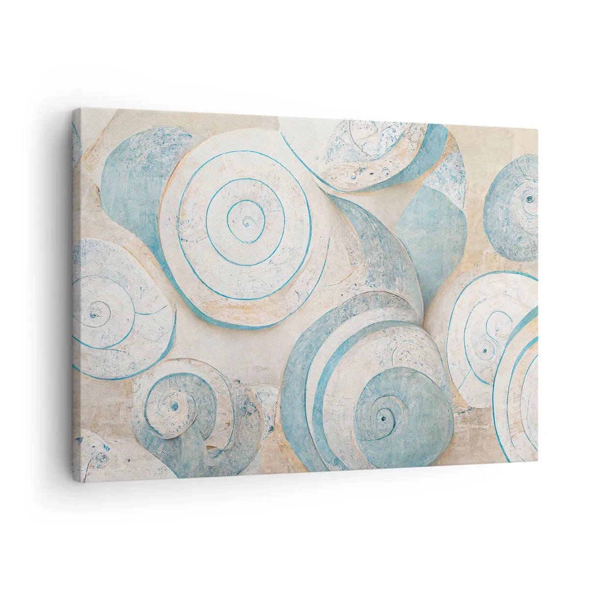 Vászonkép - Absztrakt kagylók pasztell árnyalatokban - 70x50cm - Mit rejt a kagyló? - Modern fali dekoráció nappalihoz és hálószobához ARTTOR