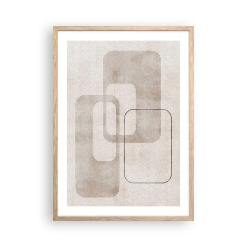 Poszter világos tölgy keretben - Geometrikus fúga - 50x70 cm