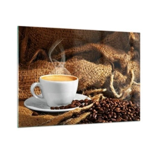 Üveg kép - A mokka illata és a mézes folyadék sűrűsége - 100x70 cm