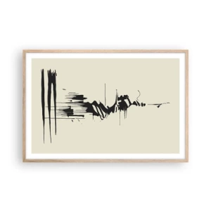 Poszter világos tölgy keretben - Sietős absztrakció - 91x61 cm