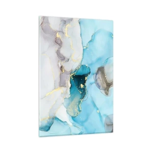 Üveg kép - Tanulmány a szürke és a türkiz találkozásáról - 80x120 cm