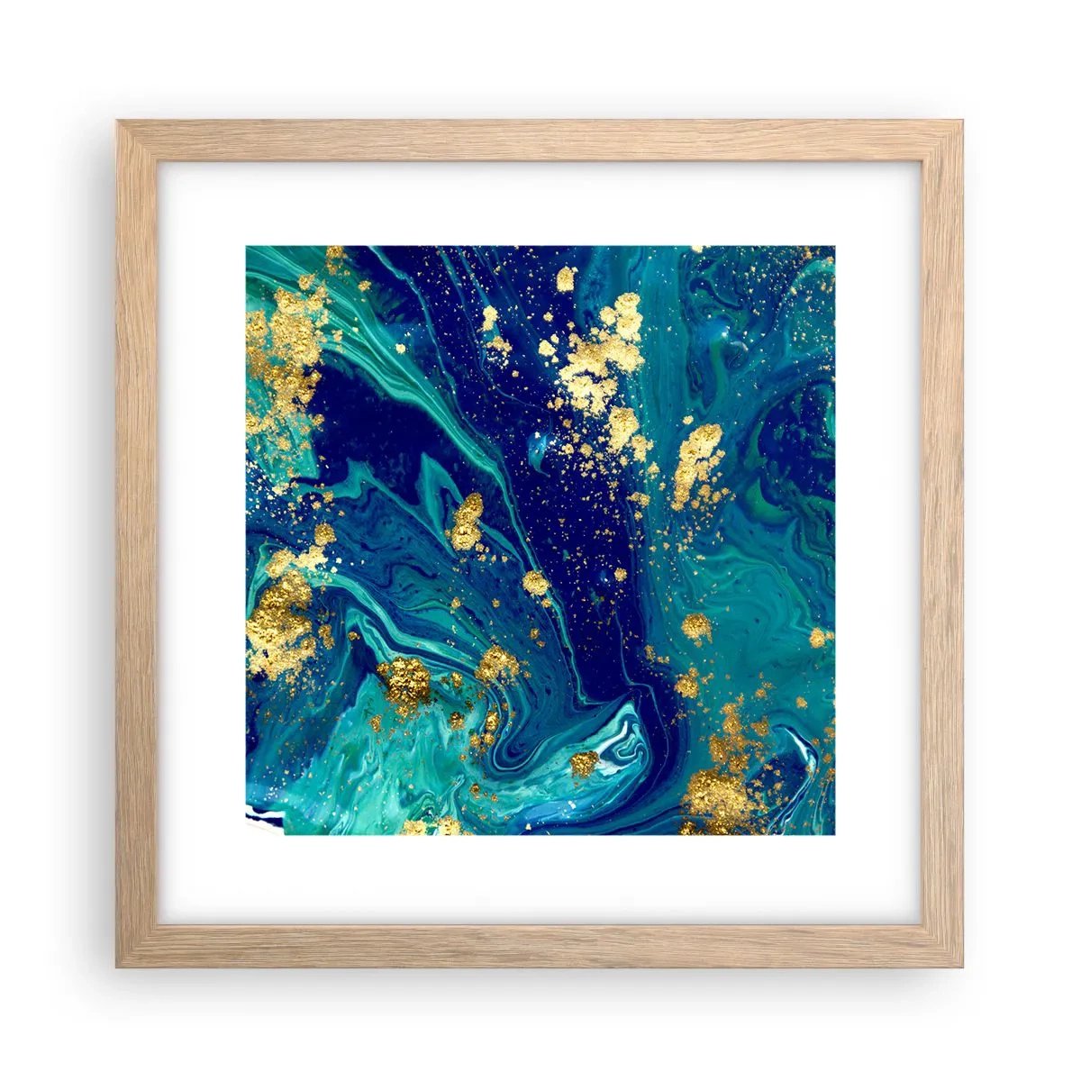 Poszter világos tölgy keretben - Nap pelyhek - 30x30 cm