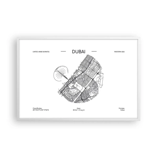 Poszter fekete keretben - Dubai anatómiája - 91x61 cm