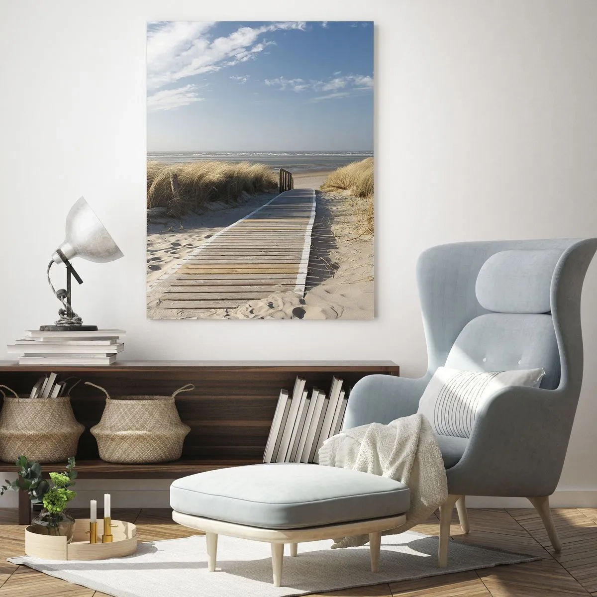 Üveg kép - A dűne mögött, a fű susogásában - 70x100 cm