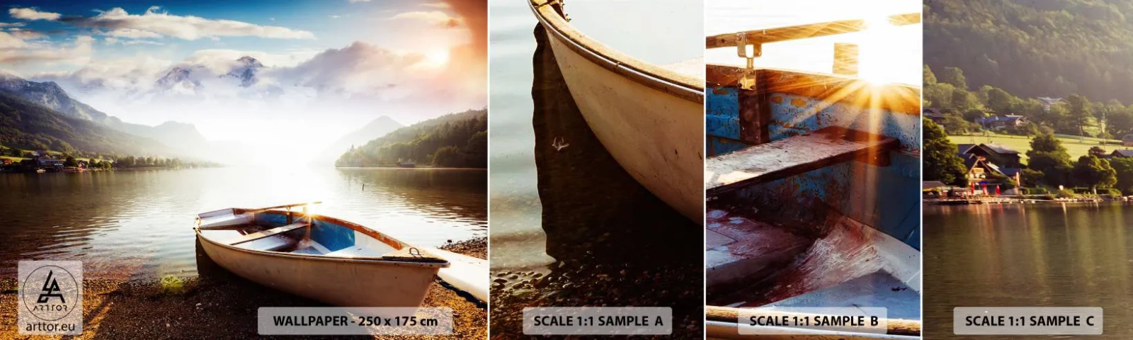 Fotótapéta Minta Öntapadós Deluxe Sticker - Nagy és tiszta víz felett - Tájkép, Tó, Hegyek - 100x30 cm