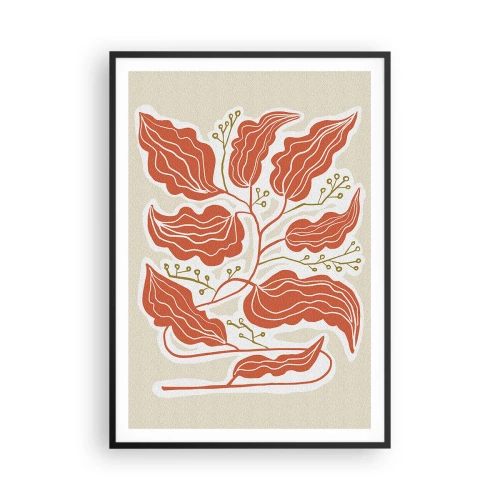 Poszter fehér keretben - Népi és korall - 70x100 cm