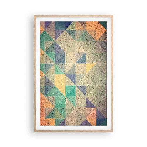 Poszter világos tölgy keretben - A háromszögek köztársasága - 61x91 cm
