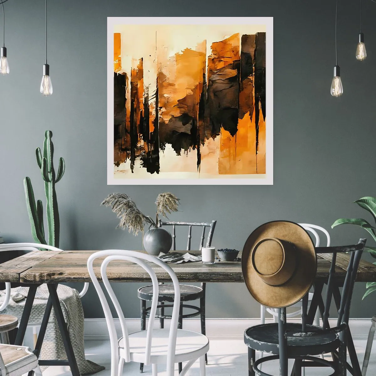 Poszter - A fekete és az arany harmóniája - 50x50 cm