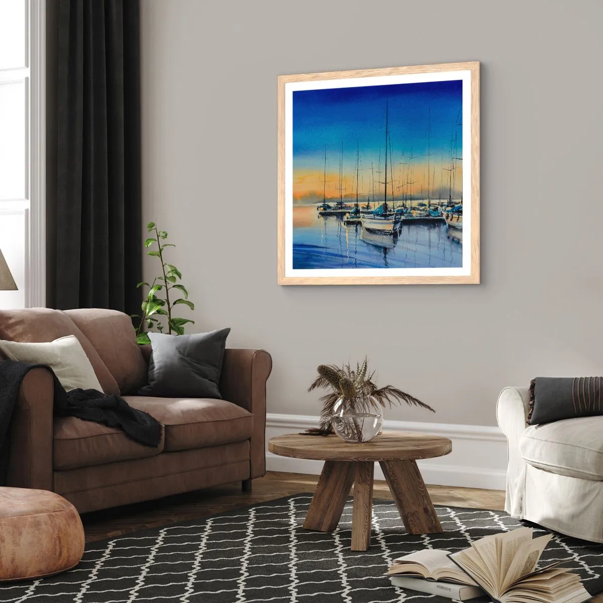 Poszter világos tölgy keretben - Egy szép nap vége - 40x40 cm