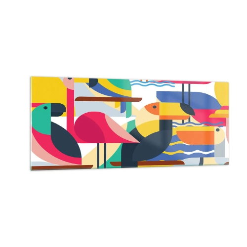 Üveg kép - Madárparti - 100x40 cm