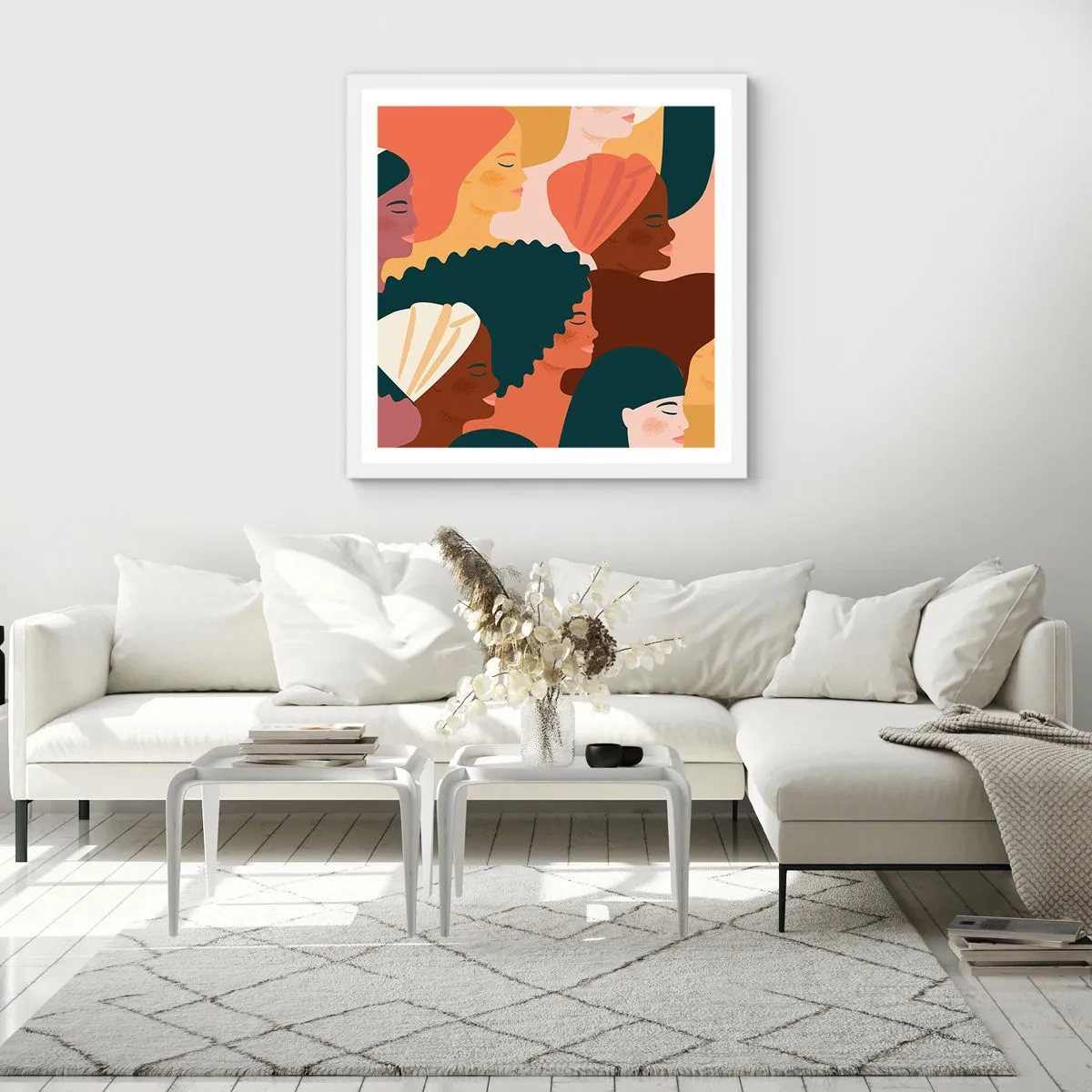 Poszter fekete keretben - Csak a nőiesség - 30x30 cm