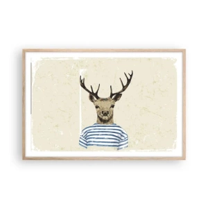 Poszter világos tölgy keretben - Mert szeretem a csíkos pólókat! - 91x61 cm