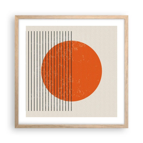 Poszter világos tölgy keretben - Mindig a nap - 50x50 cm