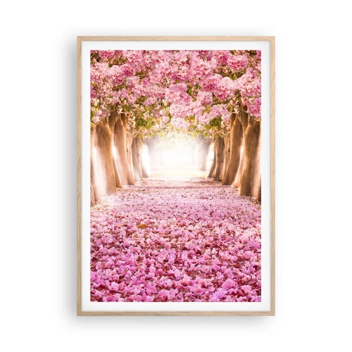 Poszter világos tölgy keretben - Út a paradicsomba - 70x100 cm