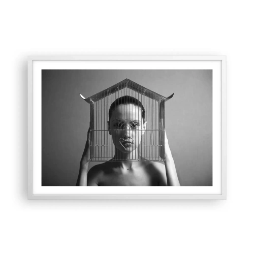 Poszter fekete keretben - Kissé szürreális portré - 70x50 cm