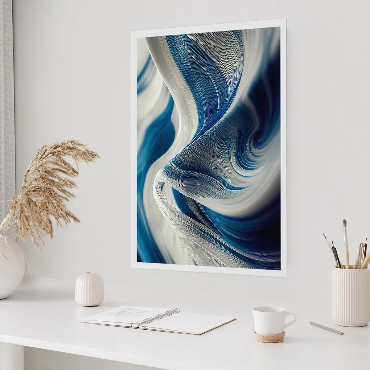 Poszter - Kék és fehér folyékonysága - 50x70 cm