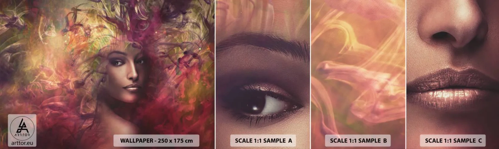 Fotótapéta Minta Öntapadós Deluxe Sticker - Itt vagyok! - Nő, Női Arc, Test - 100x30 cm