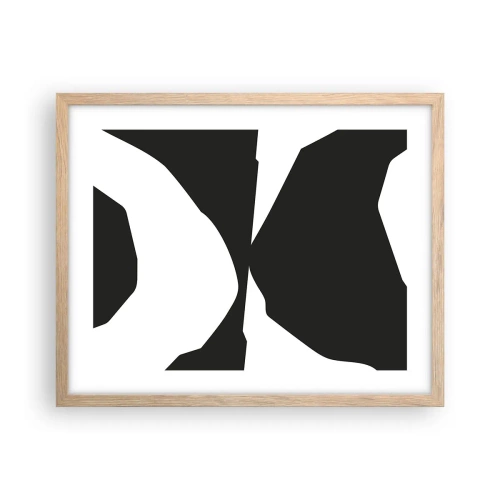 Poszter világos tölgy keretben - Pozitív-negatív - 50x40 cm