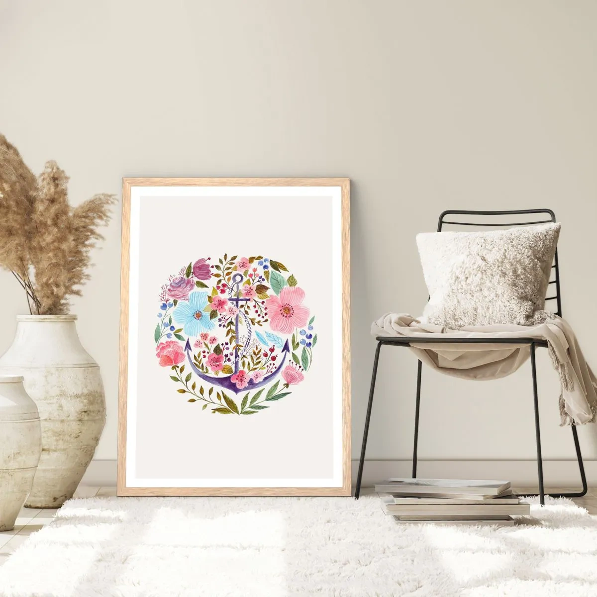 Poszter világos tölgy keretben - Egy tengerész jó éjszakai alvása - 70x100 cm