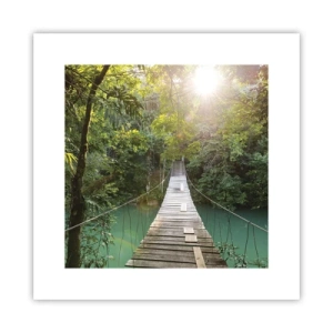 Poszter - Az azúrkék vízen át az azúrkék erdőbe - 30x30 cm
