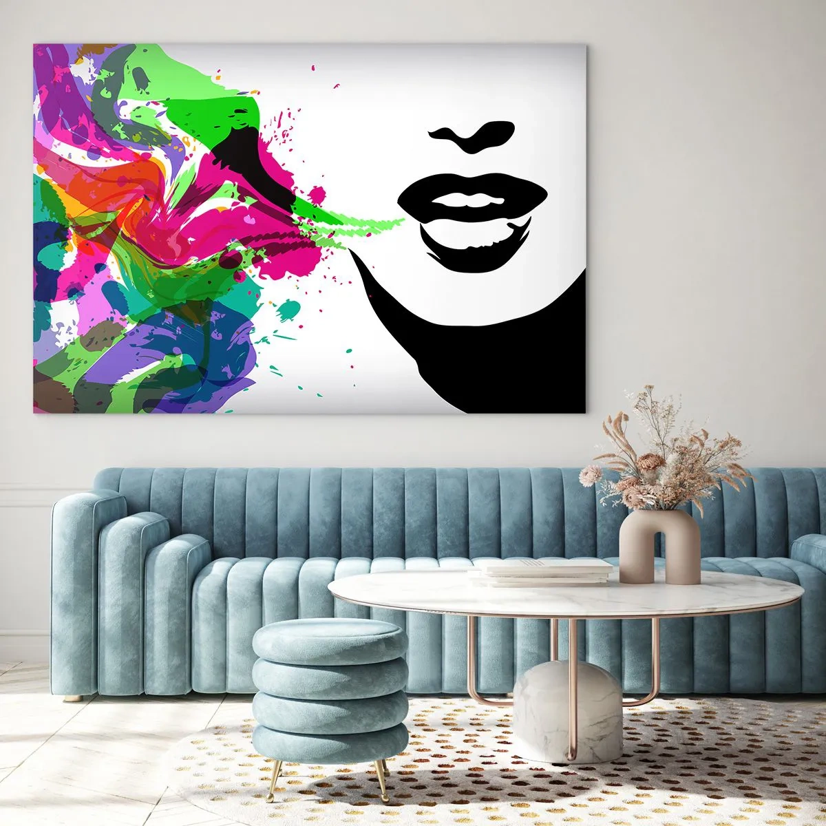 Üveg kép - Egy történet a szivárvány színeiben - 100x70 cm