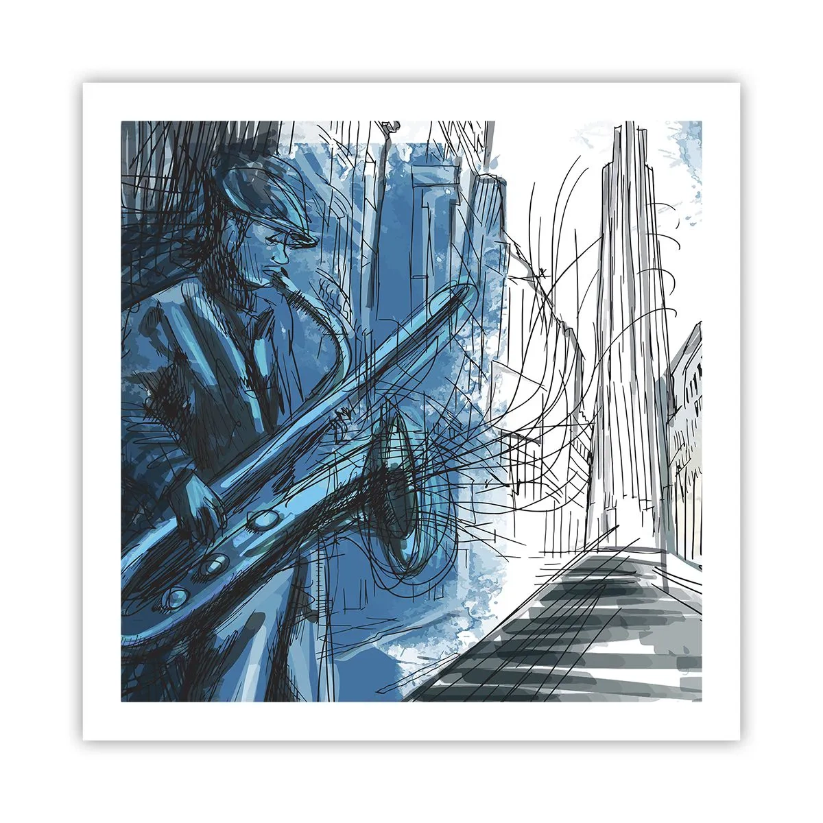 Poszter - Városi rapszódia - 60x60 cm