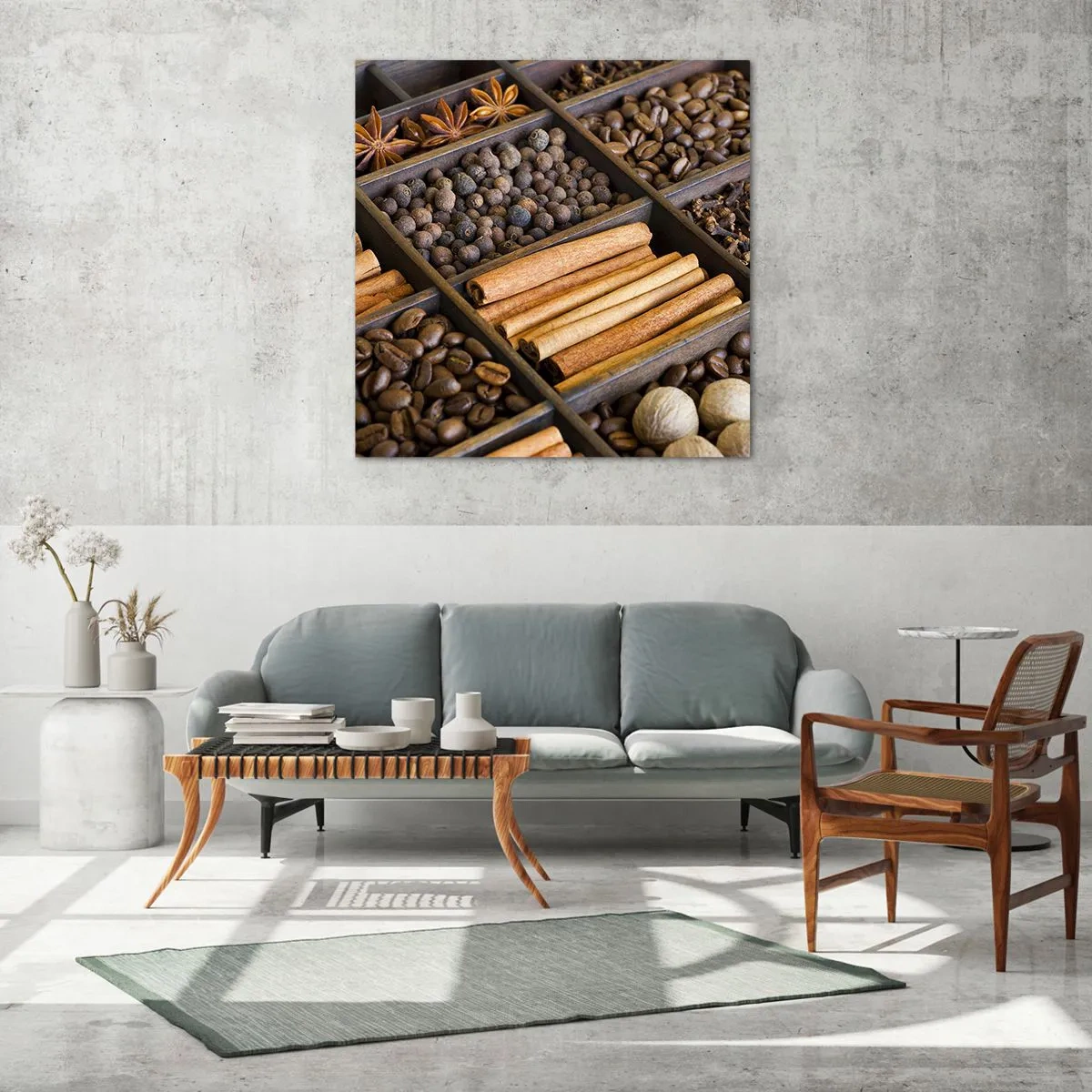 Üveg kép - Az aromák kincsesbányája - 60x60 cm