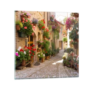 Üveg kép - A virágok özönében - 30x30 cm