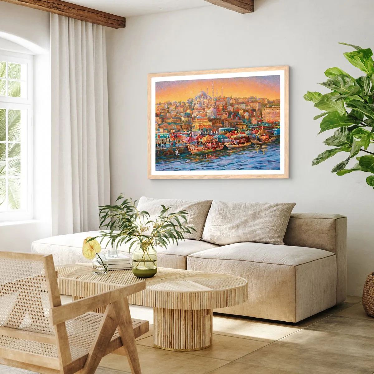 Poszter világos tölgy keretben - Isztambuli mese - 100x70 cm