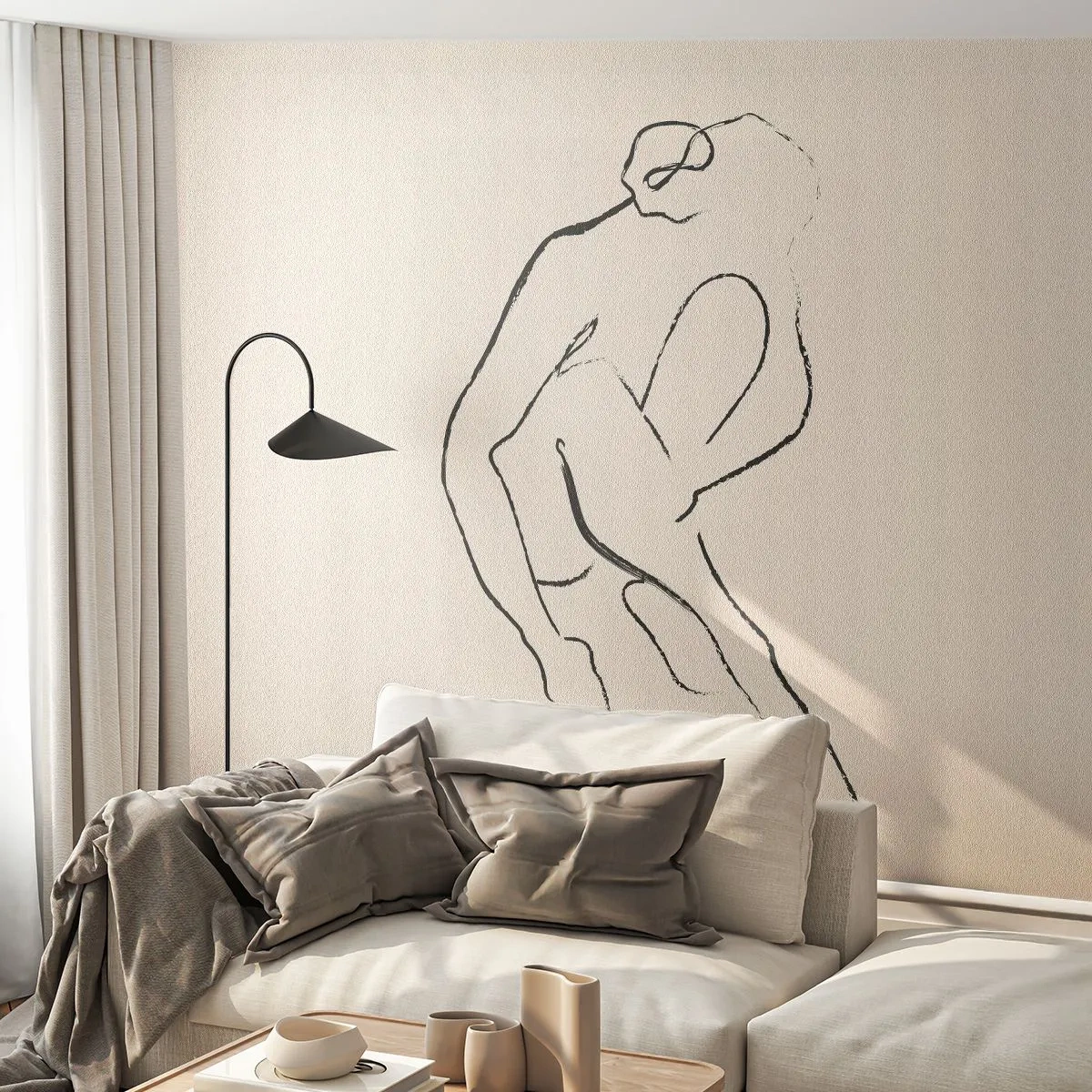 Fotótapéta Premium Canvas - Intim vázlat - Minimalizmus, törvény, Nő - 250x175 cm