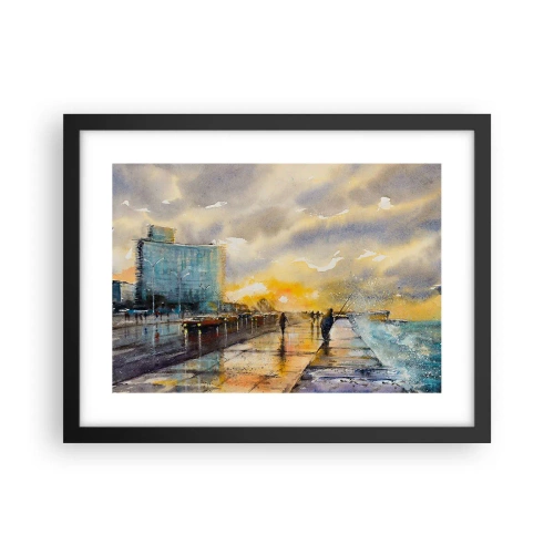 Poszter fehér keretben - Élet a parton - 40x30 cm