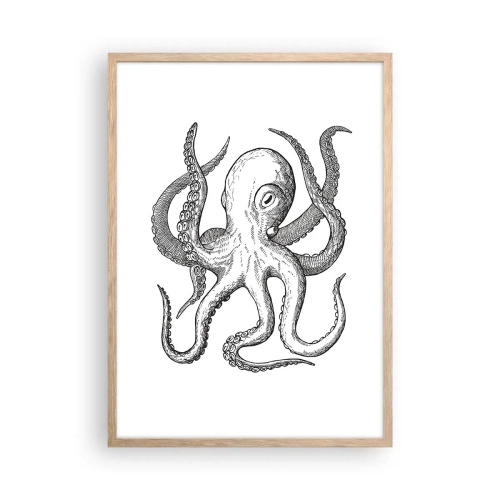 Poszter világos tölgy keretben - Hullámokkal táncoló - 50x70 cm