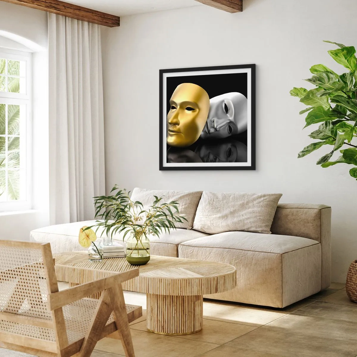 Poszter fehér keretben - Az élet színház - 40x40 cm