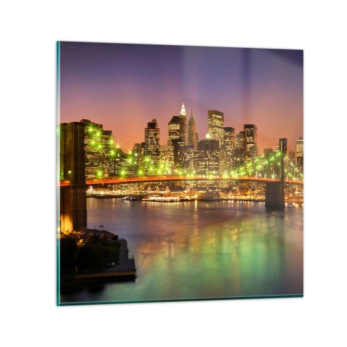 Üveg kép - Itt soha nem alszik el a fény - 70x70 cm