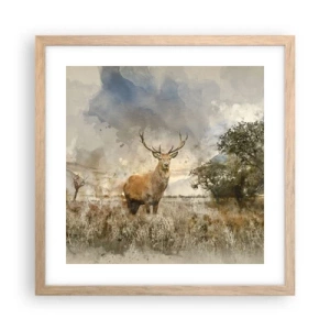 Poszter világos tölgy keretben - Becsület – erő – méltóság - 40x40 cm