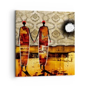 Vászonkép - Etnikai összetétel Afrika színeiben - 70x70 cm